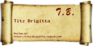 Titz Brigitta névjegykártya